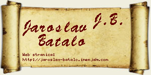 Jaroslav Batalo vizit kartica